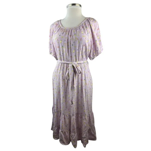 Matilda Jane Enchanted Garden Lavender Artist Floral Tiered Maxi Dress Size XXL - Picture 3 of 14
